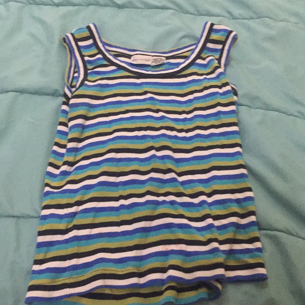 Striped white stag tank top